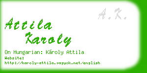 attila karoly business card